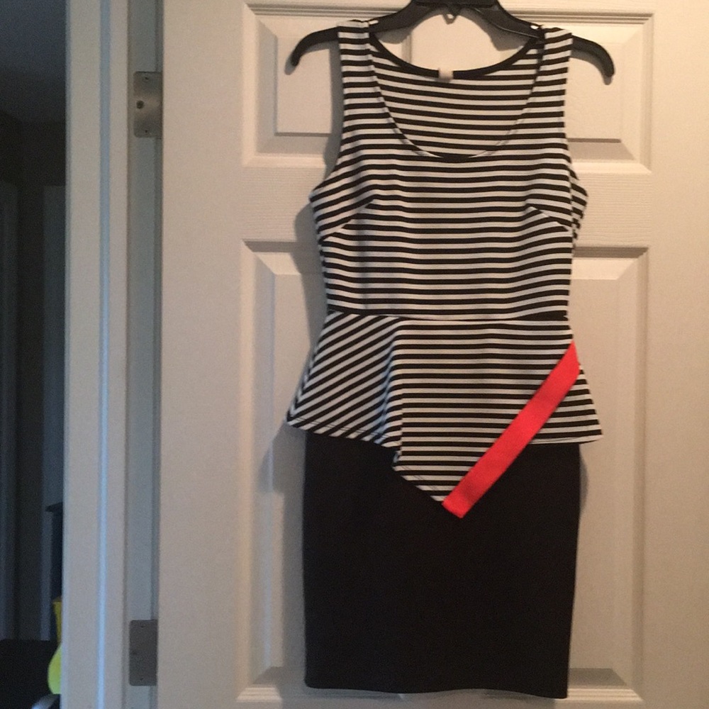 Black and white cocktail dress